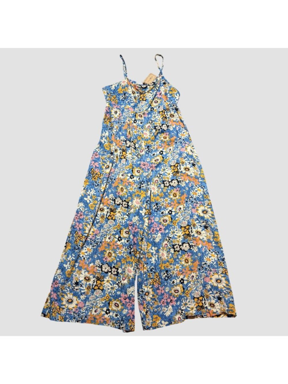 Natural Life Bailey Jumpsuit Floral XL Blue Pink Wide Leg Bohemian Pockets NEW - Picture 5 of 16